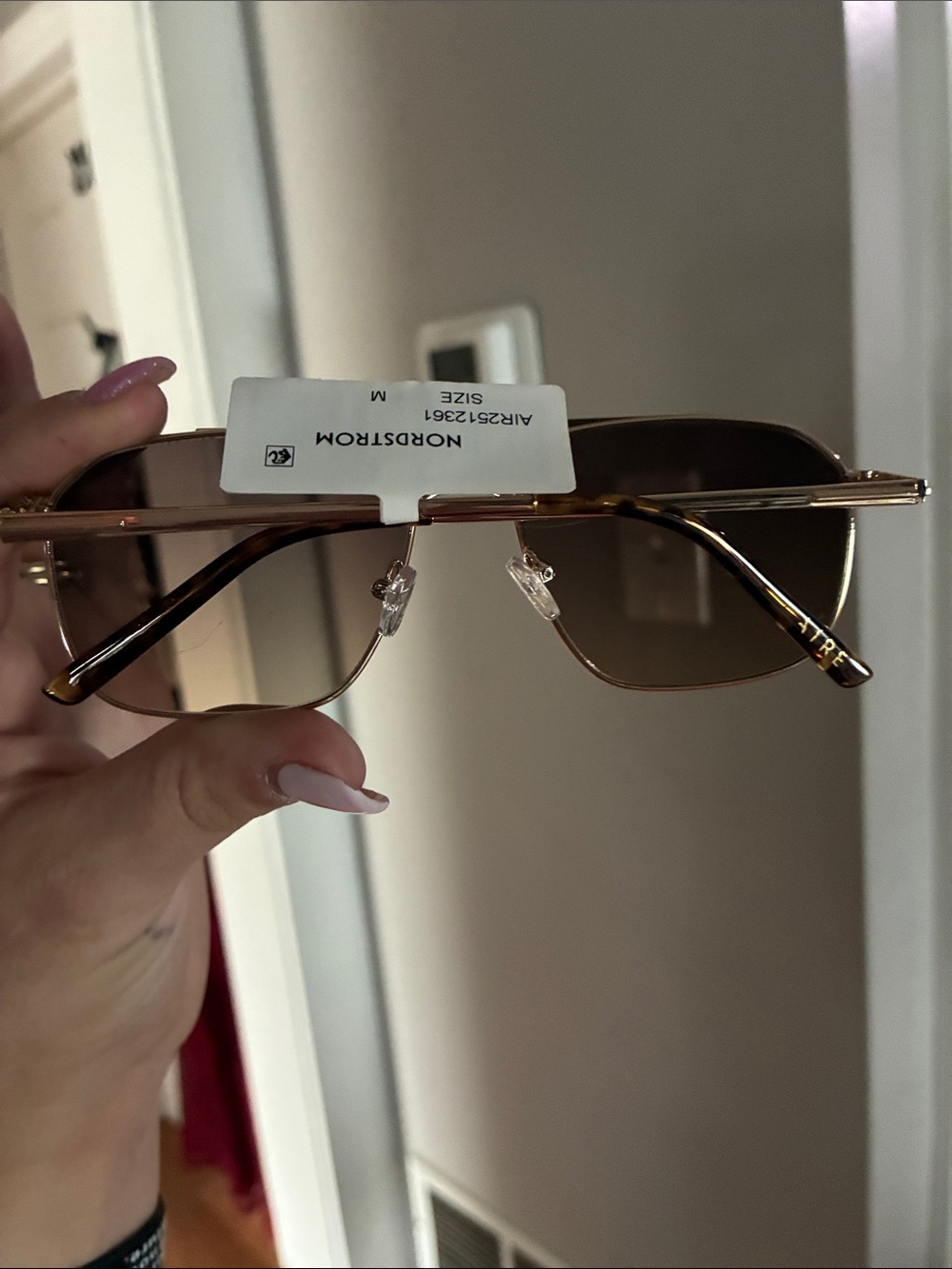 Aire NWT Nordstrom Gold Frame Brown Lens Aviator Sunglasses